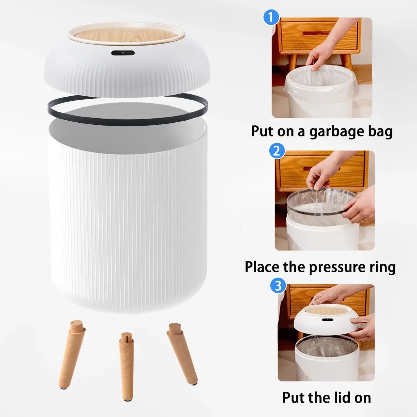 9.5L/10L Smart Sensor Trash Can – Automatic Lid Bin for Home & Office