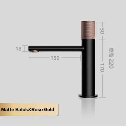 Black Brass Bathroom Faucet – Modern Round Single Handle Sink Tap for Hot & Cold Water
