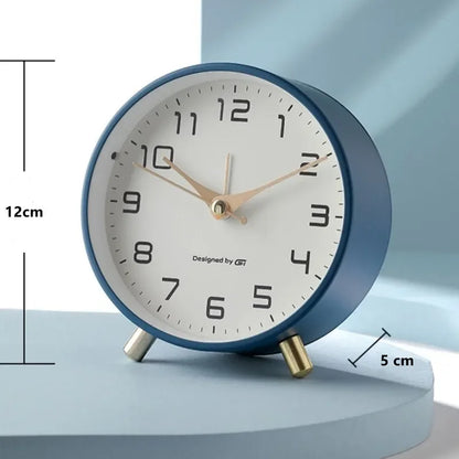 Nordic Light Luxury Household Alarm Clock Students Use A Simple Clock with A Frosted Metal Table Alarm Clock