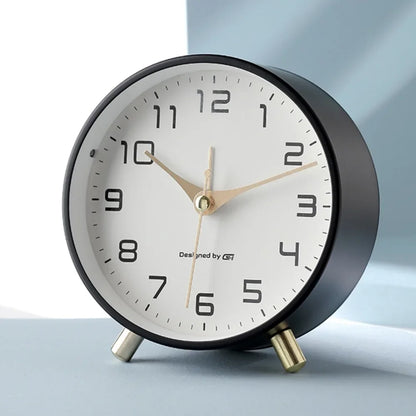 Nordic Light Luxury Household Alarm Clock Students Use A Simple Clock with A Frosted Metal Table Alarm Clock