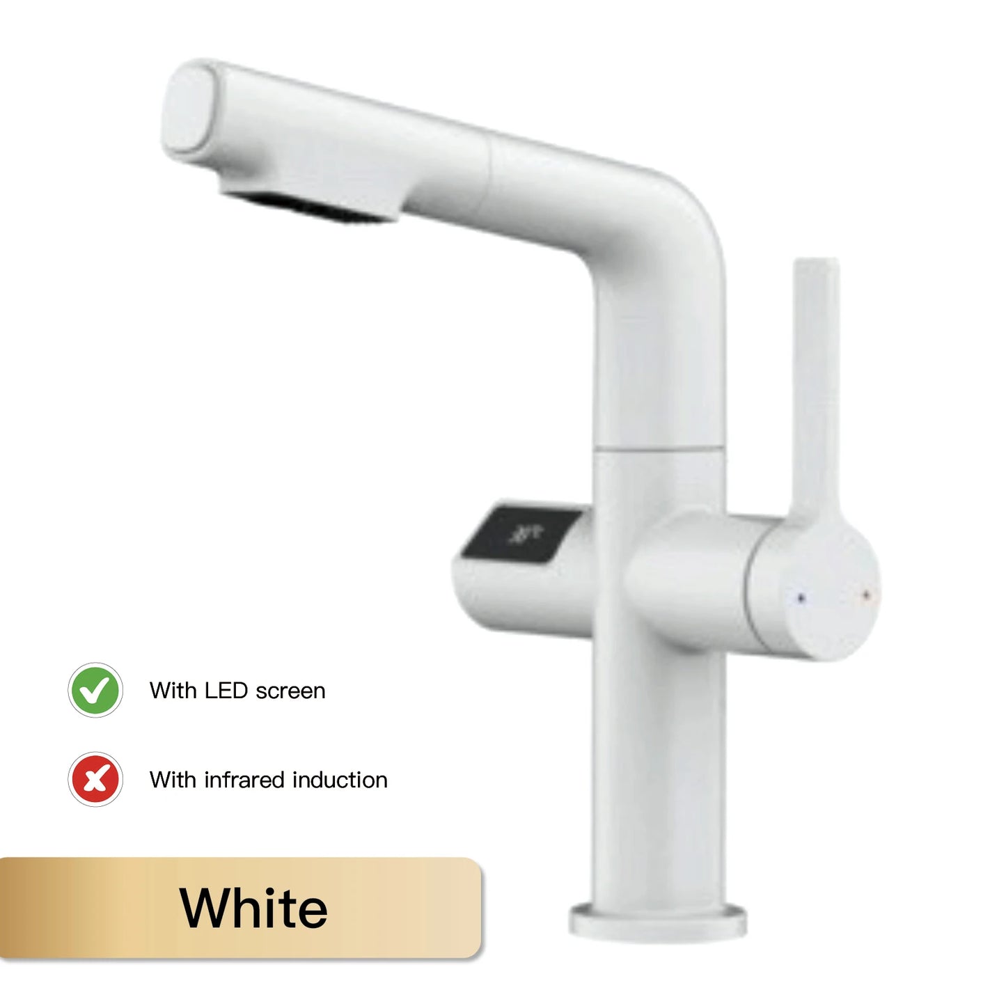 Gun Gray Brass Kitchen Faucet with Digital Display, Sensor, Pull-Out Spray, Hot & Cold Mixer