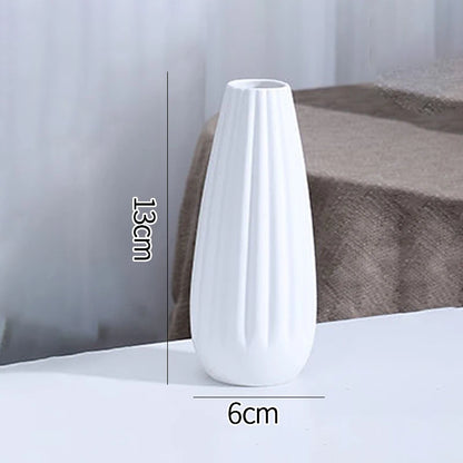 Modern White Ceramic Flower Vase – Nordic Decorative Plant Pot for Home or Wedding