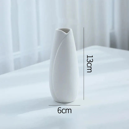 Modern White Ceramic Flower Vase – Nordic Decorative Plant Pot for Home or Wedding