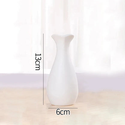 Modern White Ceramic Flower Vase – Nordic Decorative Plant Pot for Home or Wedding
