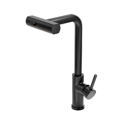 Modern Black Pull Down Kitchen Faucet with Sprayer – Brushed Nickel Finish, Single Handle Sink Mixer Tap