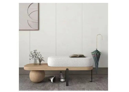 Creative U-shaped Footstool Solid Wood Bench Living Room Furniture Home Door Shoe Changing Stool Entrance Bedroom Bedside Stool