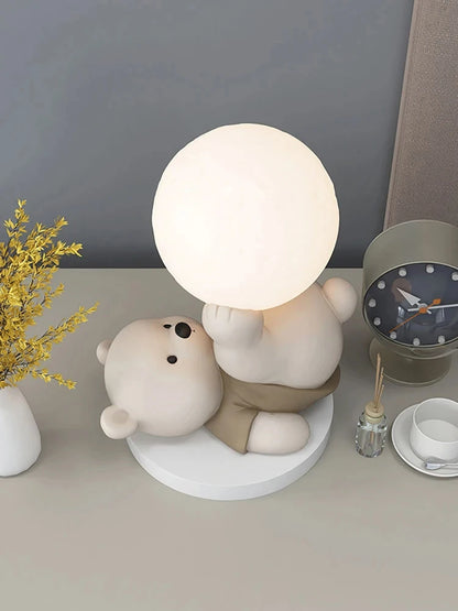 Nordic Bear Statue for Home Decor – Cute Resin Animal Figurine for Living Room, Desk or Entryway