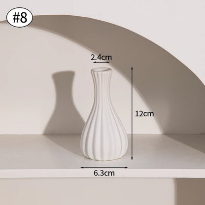 Modern White Ceramic Flower Vase – Nordic Decorative Plant Pot for Home or Wedding