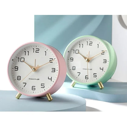 Nordic Light Luxury Household Alarm Clock Students Use A Simple Clock with A Frosted Metal Table Alarm Clock