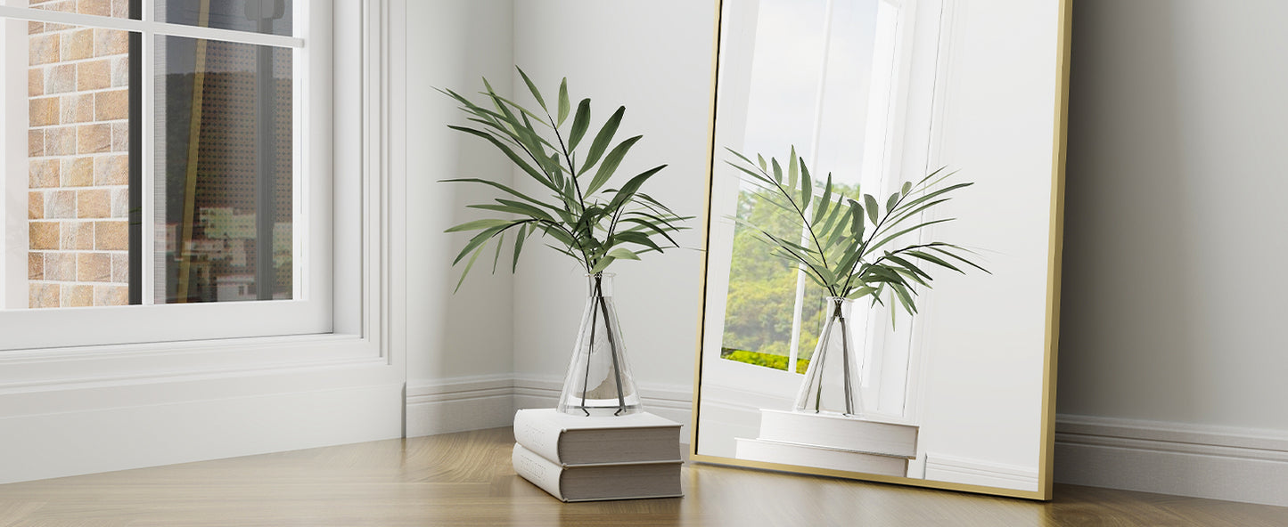 🔍 Arched Full Length Mirror 64"x21" – Aluminum Frame, HD Body Mirror for Bedroom & Living Room