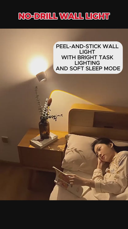 LED Wall Sconce Light – Touch Control, Dual Head, 360° Rotatable, 3-Color Modes, Rechargeable Night Lamp